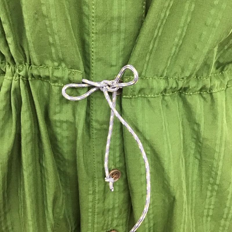 マーモット Marmot ワンピース ロングスカート TOWNJB80YY WSSEERSUCKERSHIRT アウトドアシャツ 四角友里コラボレーション シャツワンピース M ストライプ 緑 / グリーン / レディース USED 古着 中古 10109227
