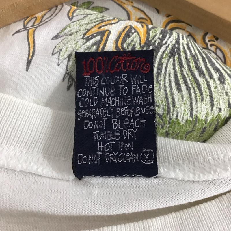 ステューシー STUSSY Tシャツ 半袖 半袖カットソー プリントTシャツ クルーネックカットソー 90s ドラゴン L プリント 白 / ホワイト / メンズ USED 古着 中古 10146181