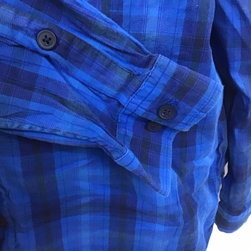 コロンビア Columbia シャツ、ブラウス 長袖 長袖シャツ カラーシャツ ポケットシャツ 長袖カットソー チェックシャツ XXL チェック 青 / ブルー /  メンズ USED 古着 中古 10110942