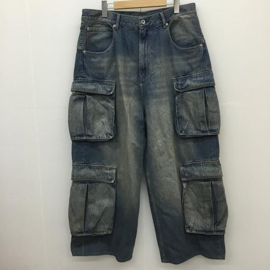 ビームス BEAMS パンツ ワークパンツ、ペインターパンツ FUTURE ARCHIVE  DENIM CARDO PANTS バギーシルエット XL 無地 青 / ブルー /  メンズ USED 古着 中古 10124453