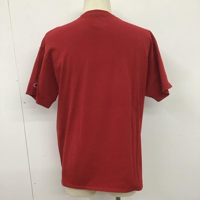 チャンピオン Champion Tシャツ 半袖 半袖カットソー プリントTシャツ クルーネックカットソー L プリント 赤 / レッド / メンズ USED 古着 中古 10107302
