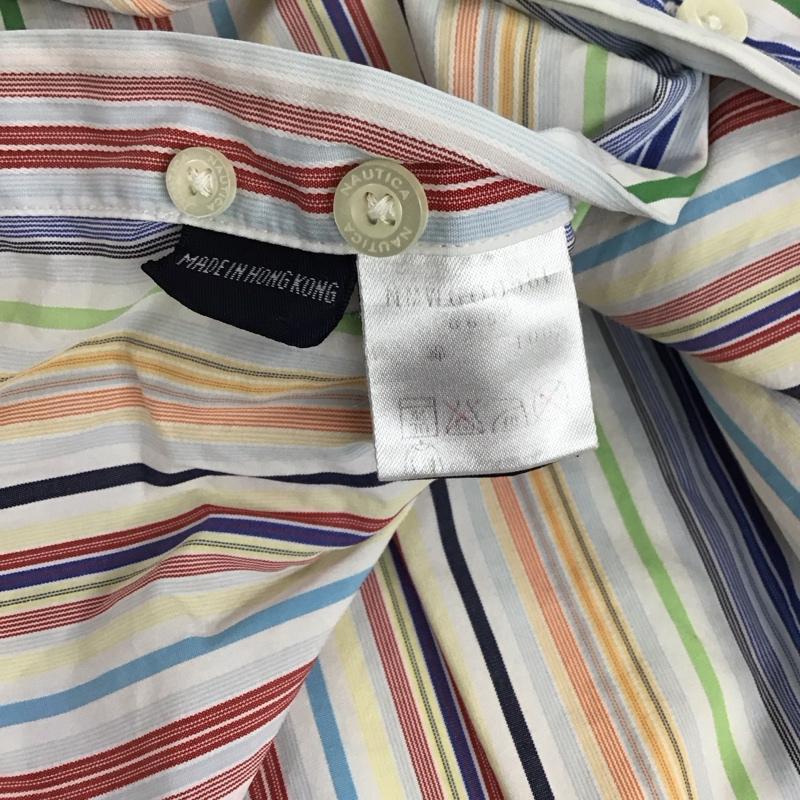 ノーティカ NAUTICA シャツ、ブラウス 長袖 長袖シャツ ストライプシャツ カラーシャツ L ストライプ マルチカラー / マルチカラー / メンズ USED 古着 中古 10125067