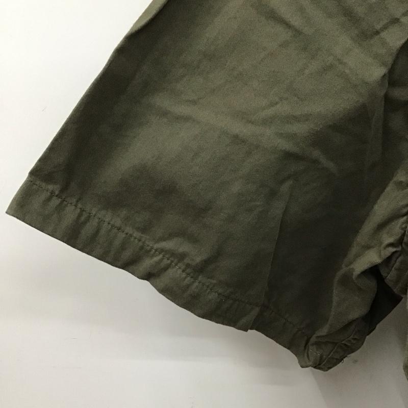 古着 USED シャツ、ブラウス 半袖 フリル バンドカラー リメイクシャツ 無地 カーキ / カーキ / レディース USED 古着 中古 10122655