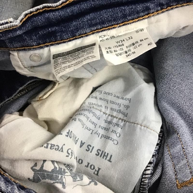 リーバイストラウスアンドコー Levi Strauss & co. パンツ デニム、ジーンズ デニムパンツ スリムパンツ カジュアルパンツ ストレッチパンツ 34 無地 インディゴ / インディゴ / メンズ USED 古着 中古 10140557