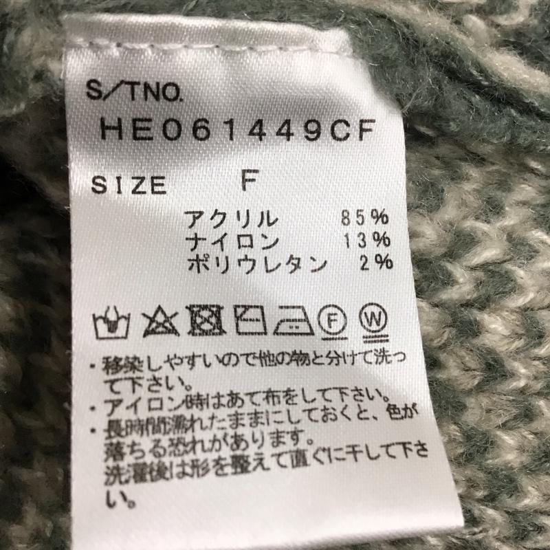 ヘザー Heather ニット、セーター 長袖 HE061449CF チュニックニット FREE チェック 緑 / グリーン / X 白 / ホワイト / X ベージュ / ベージュ / レディース USED 古着 中古 10116171