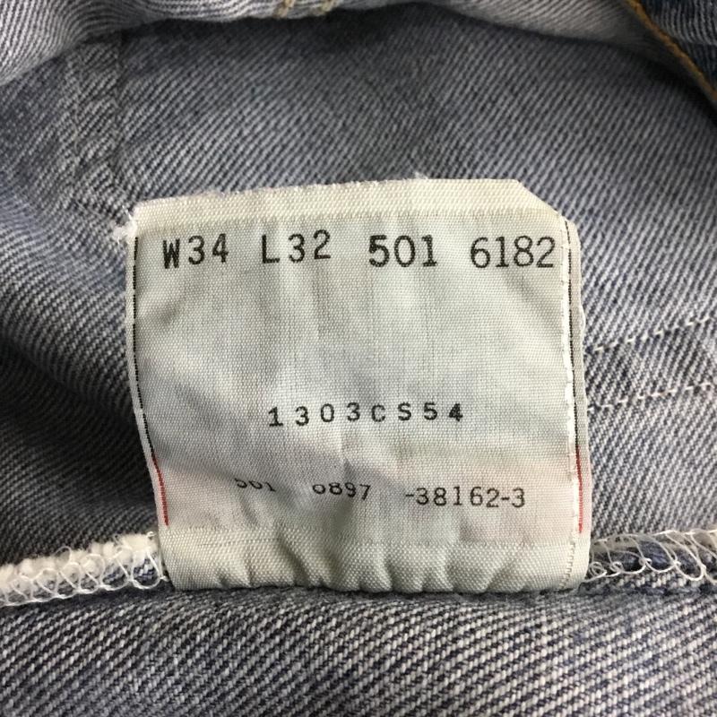リーバイス Levi s パンツ デニム、ジーンズ 501 6182 W34 L32 USA製 34インチ 無地 青 / ブルー / メンズ USED 古着 中古 10116130