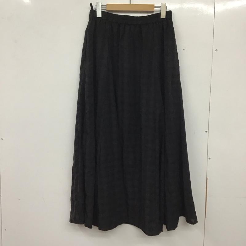 アメリカンホリック AMERICAN HOLIC スカート ロングスカート ロングスカート フレアスカート カジュアルスカート L チェック 黒 / ブラック / レディース USED 古着 中古 10138815