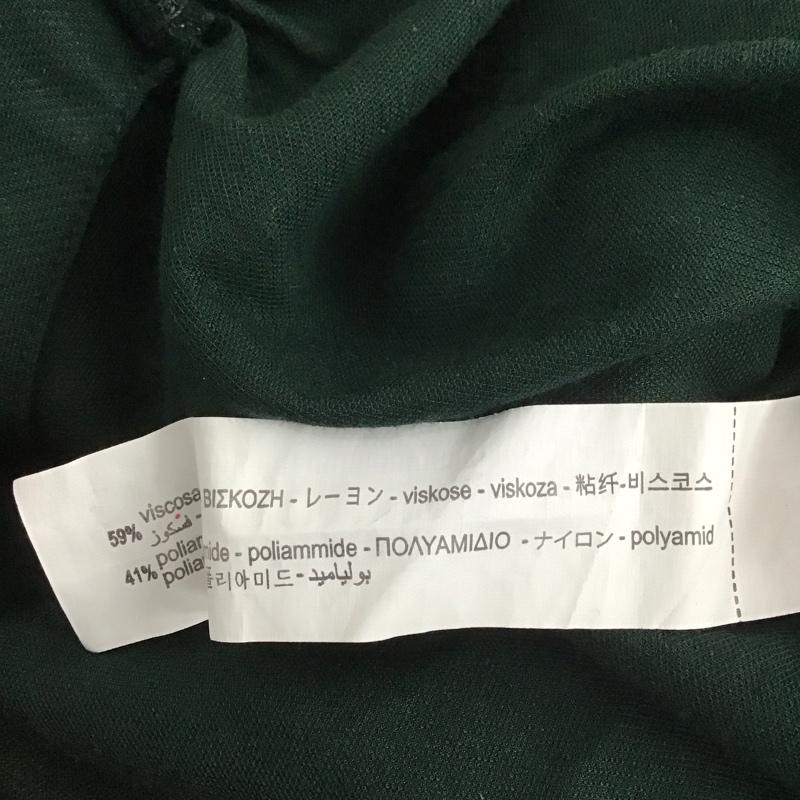 ザラ ZARA カットソー 長袖 長袖カットソー ショート丈 ノーカラーシャツ S 無地 緑 / グリーン /  レディース USED 古着 中古 10109216