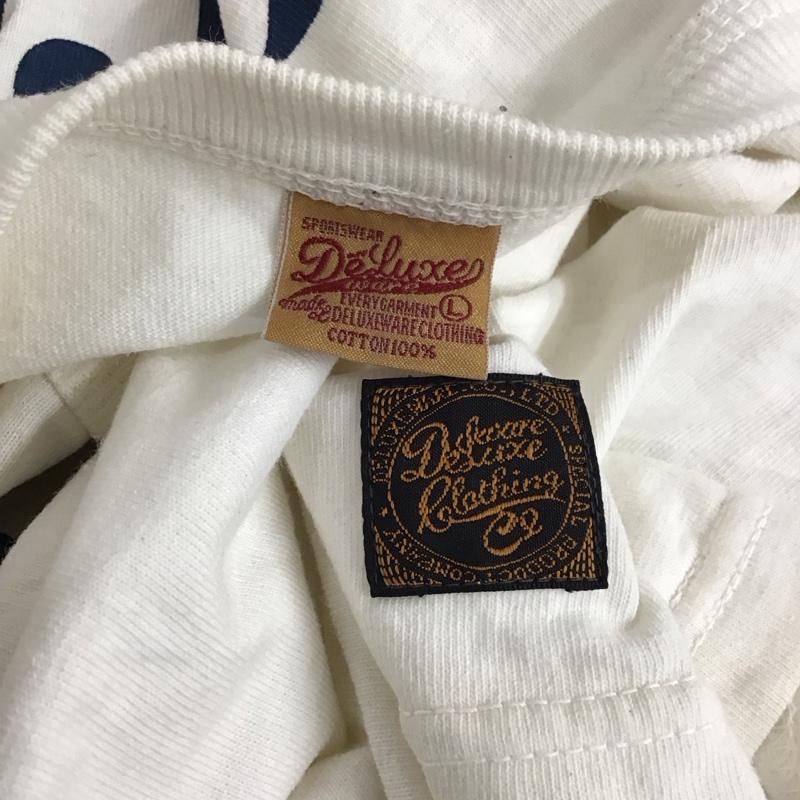 デラックス クロージング Deluxe Clothing Tシャツ 半袖 半袖カットソー プリントTシャツ クルーネックカットソー L ロゴ、文字 白 / ホワイト / メンズ USED 古着 中古 10120316