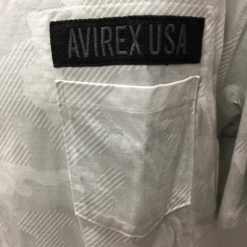 アヴィレックス AVIREX Tシャツ 半袖 半袖カットソー プリントTシャツ クルーネックカットソー XL ロゴ、文字 灰 / グレー /  メンズ USED 古着 中古 10108977