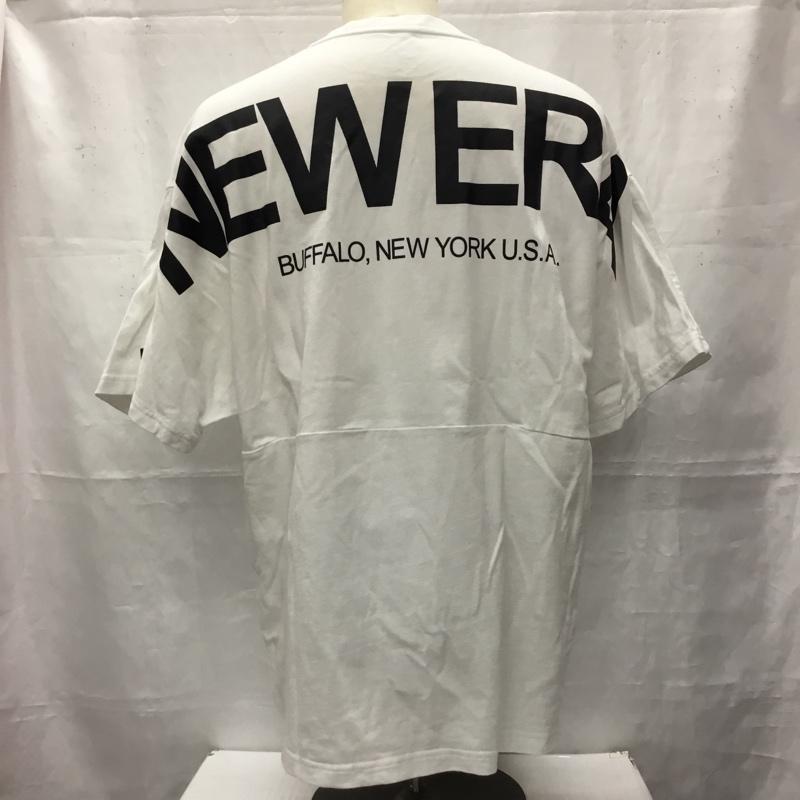 ニューエラ NEW ERA Tシャツ 半袖 半袖カットソー プリントTシャツ クルーネックカットソー XL ロゴ、文字 白 / ホワイト / メンズ USED 古着 中古 10106481