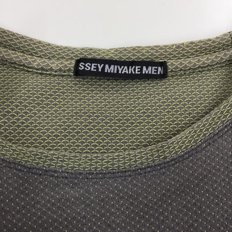 イッセイミヤケ ISSEY MIYAKE Tシャツ 半袖 半袖カットソー プリントTシャツ クルーネックカットソー 1 総柄 灰 / グレー /  メンズ USED 古着 中古 10108989
