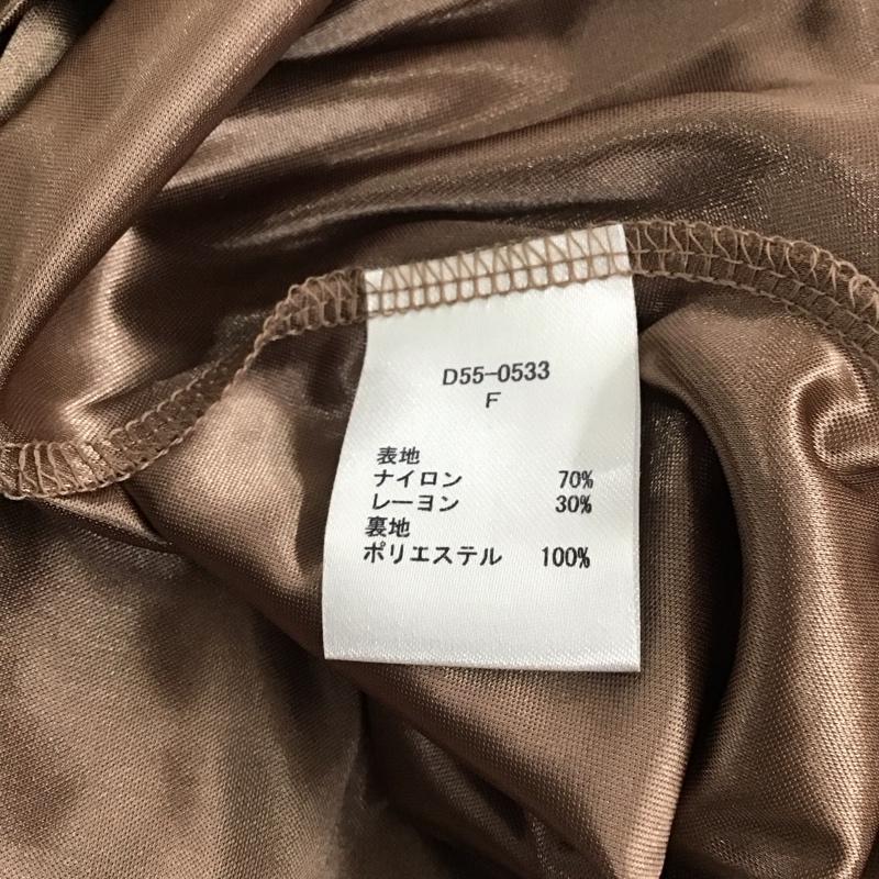 デュラス DURAS カットソー 長袖 長袖カットソー Vネックカットソー チュニック FREE 総柄 茶 / ブラウン / レディース USED 古着 中古 10117323