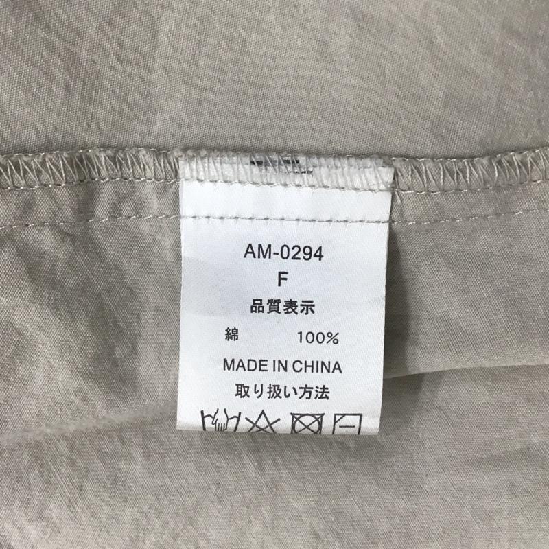 ひより HIYORI シャツワンピース 長袖 AM-0294 ロング丈 FREE 無地 ベージュ / ベージュ / レディース USED 古着 中古 10111554