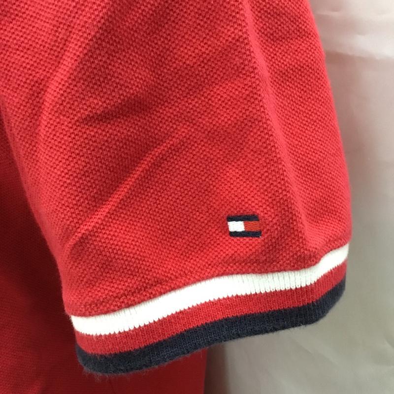 トミーヒルフィガー TOMMY HILFIGER ポロシャツ 半袖 半袖ポロシャツ カラーシャツ 半袖カットソー L ロゴ、文字 赤 / レッド / メンズ USED 古着 中古 10108939