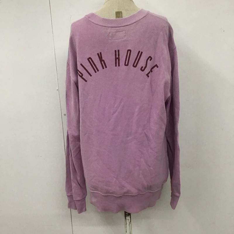 ピンクハウス PINK HOUSE トレーナー 長袖 長袖トレーナー スウェット クルーネック リブスウェットカットソー L ロゴ、文字 桃 / ピンク / レディース USED 古着 中古 10117315