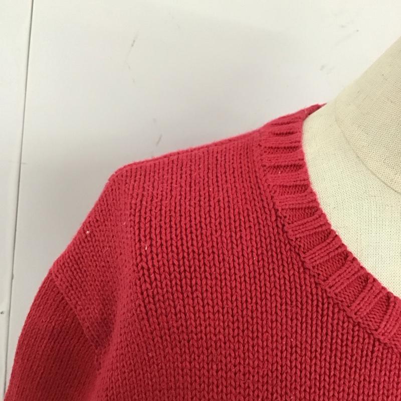 ポロラルフローレン POLO RALPH LAUREN ニット、セーター 長袖 ボーダー コットンニット L ワンポイント 赤 / レッド / X 紺 / ネイビー /  レディース USED 古着 中古 10114761
