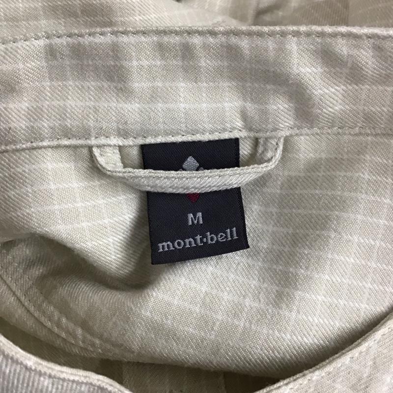 モンベル mont-bell シャツ、ブラウス 長袖 長袖シャツ ノーカラーシャツ ポケットシャツ 長袖カットソー チェックシャツ M チェック ベージュ / ベージュ / レディース USED 古着 中古 10114515