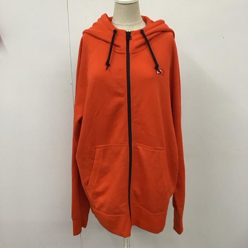 ナイキ NIKE ジャケット、上着 ジャンパー、ブルゾン ho140509twc パーカー ジップアップパーカー スポーツウェア XL ロゴ、文字 橙 / オレンジ / レディース USED 古着 中古 10114654