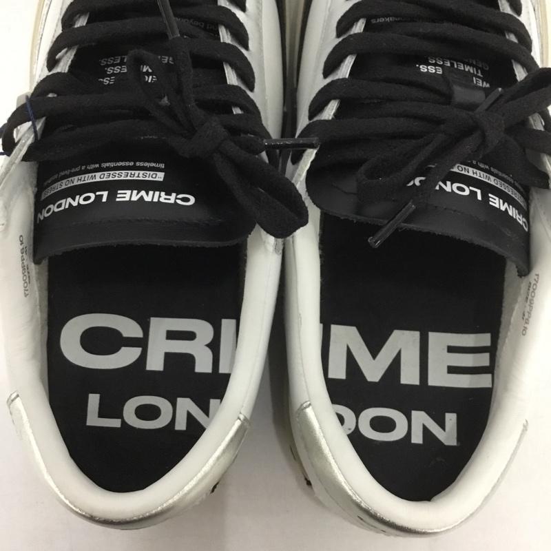 古着 USED スニーカー スニーカー CRIME LONDON 17009PP6.10 レザー 41 箱有 ロゴ、文字 白 / ホワイト / X 銀 / シルバー / X 青 / ブルー / メンズ USED 古着 中古 10139064