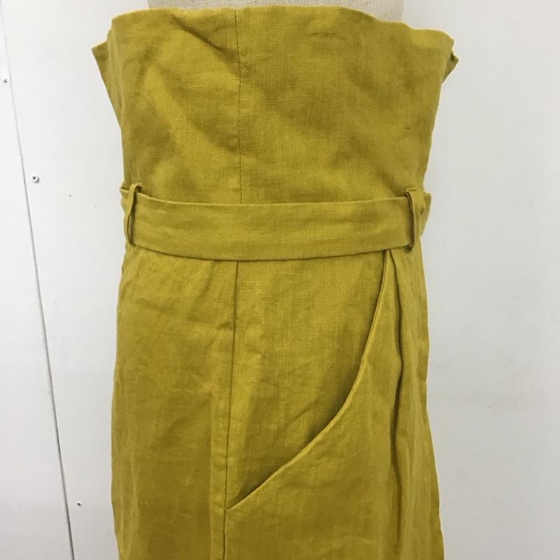 アイテムズ アーバンリサーチ ITEMS URBAN RESEARCH スカート ロングスカート wh85-25n008 リネンライクタイトスカート センタースリットスカート FREE 無地 マスタード / マスタード / レディース USED 古着 中古 10109210