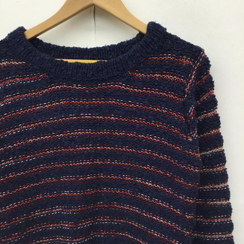 ダズリン dazzlin ニット、セーター 長袖 FREE ボーダー柄 紺 / ネイビー / X 赤 / レッド / レディース USED 古着 中古 10138996