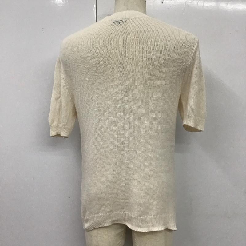 アイテムズ アーバンリサーチ ITEMS URBAN RESEARCH ニット、セーター 半袖 WH75-12Y013 半袖ニットカットソー クルーネックカットソー 38 無地 白 / ホワイト / レディース USED 古着 中古 10117273