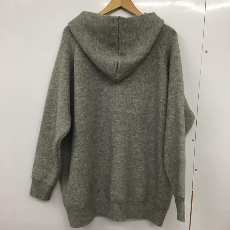 ライスケーキ・オイシス RICECAKE OISIS パーカー 長袖 ニット プルオーバー フーディ XXL ロゴ、文字 灰 / グレー / レディース USED 古着 中古 10133384