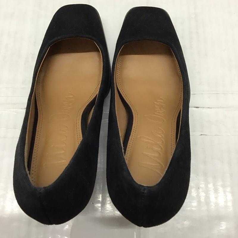 ミラオーウェン Mila Owen パンプス パンプス real leather 37 ヒール スクエアトゥ 無地 黒 / ブラック / レディース USED 古着 中古 10115649
