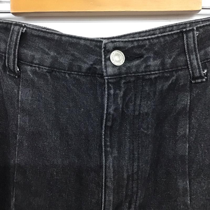 ローリーズファーム LOWRYS FARM パンツ デニム、ジーンズ サイドスリット L 無地 黒 / ブラック / レディース USED 古着 中古 10137186