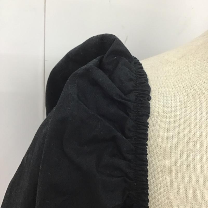 ザラ ZARA カットソー 長袖 長袖カットソー スクエアネック 前開きカットソー L 無地 黒 / ブラック /  レディース USED 古着 中古 10113261