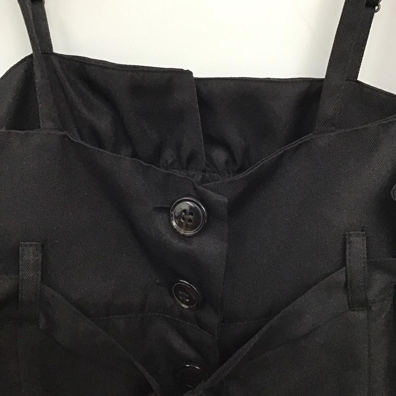 ナイスクラップ NICE CLAUP ジャンパースカート ジャンパースカート FREE 無地 黒 / ブラック / レディース USED 古着 中古 10128924