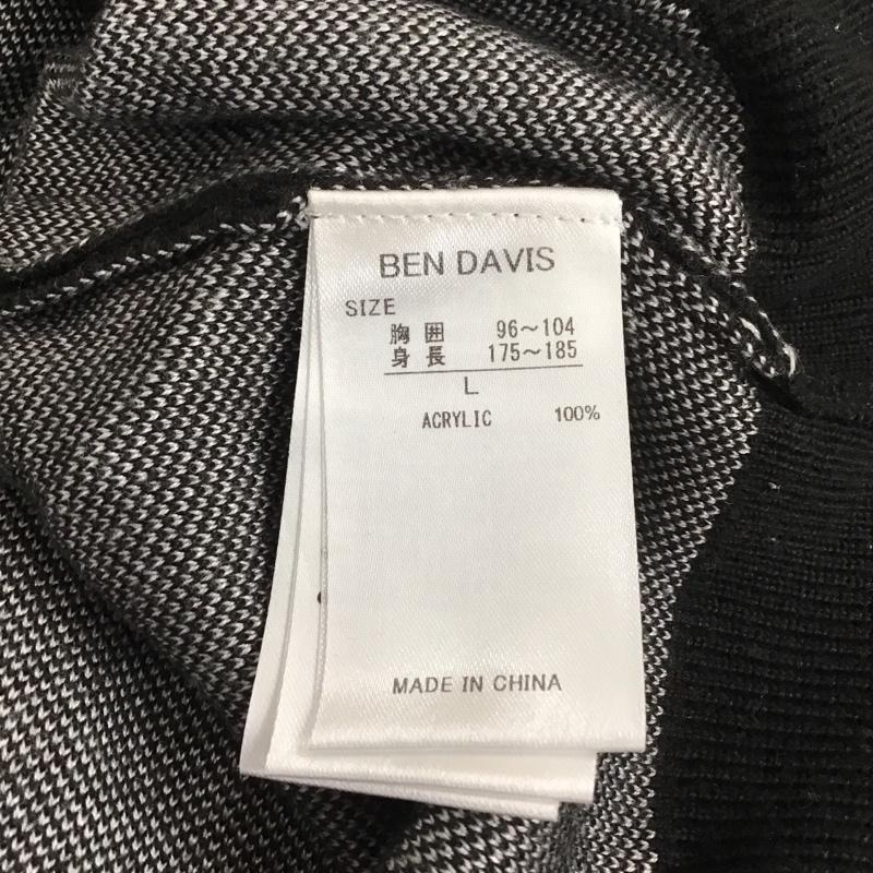 ベンデイビス BEN DAVIS カーディガン 長袖 I-23380040 DiceKnitCardigan ビッグシルエット オーバーサイズ トップス ニットカーディガン L ロゴ、文字 黒 / ブラック / メンズ USED 古着 中古 10111621