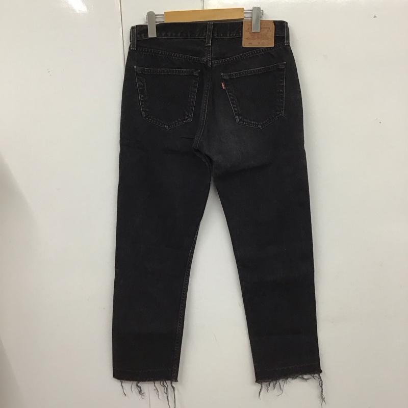 リーバイストラウスアンドコー Levi Strauss & co. パンツ デニム、ジーンズ デニムパンツ ストレートパンツ ワイドパンツ カジュアルパンツ 切りっぱなし 32インチ 無地 黒 / ブラック /  メンズ USED 古着 中古 10122769