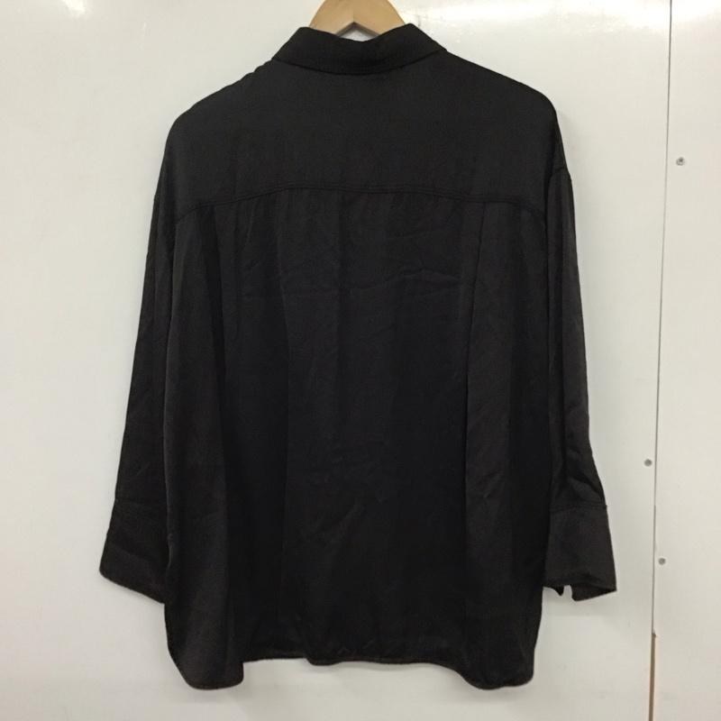 ザラ ZARA シャツ、ブラウス 長袖 長袖シャツ 無地シャツ カラーシャツ S 無地 黒 / ブラック / レディース USED 古着 中古 10136440