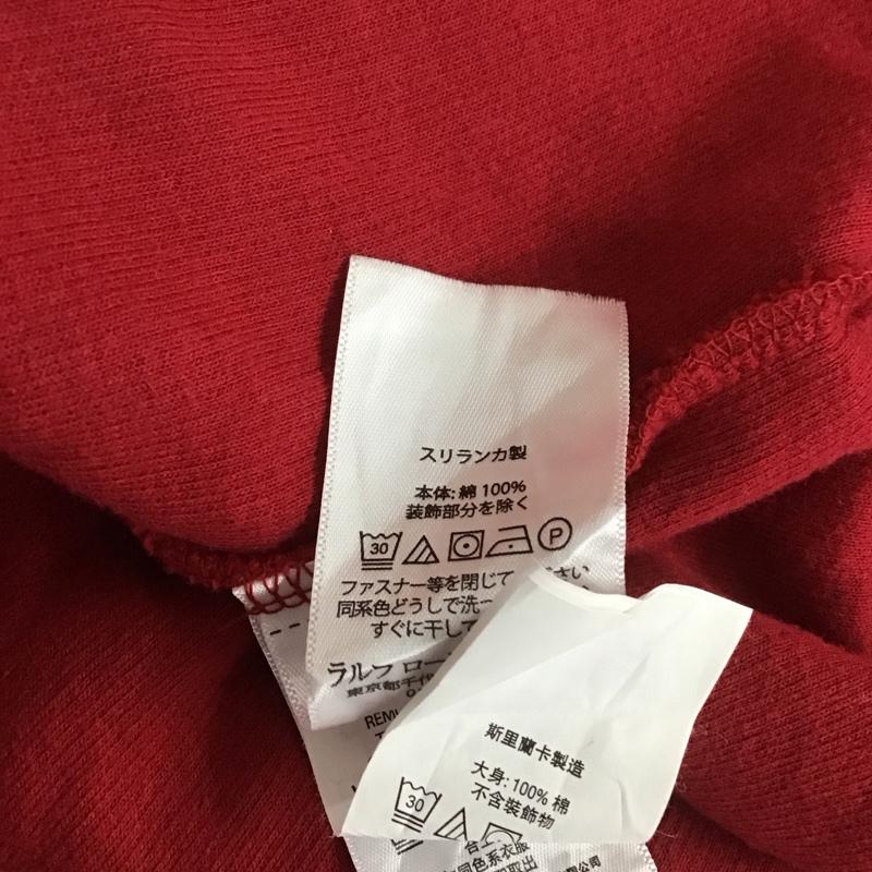ポロラルフローレン POLO RALPH LAUREN トレーナー 長袖 長袖スウェット ジップネックトレーナー プルオーバー ロゴ、文字 赤 / レッド / メンズ USED 古着 中古 10112724