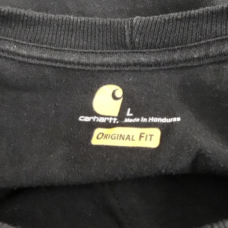 カーハート Carhartt カットソー 長袖 長袖カットソー クルーネックカットソー ロングスリーブカットソー 無地Tシャツ L ロゴ、文字 黒 / ブラック / メンズ USED 古着 中古 10107688