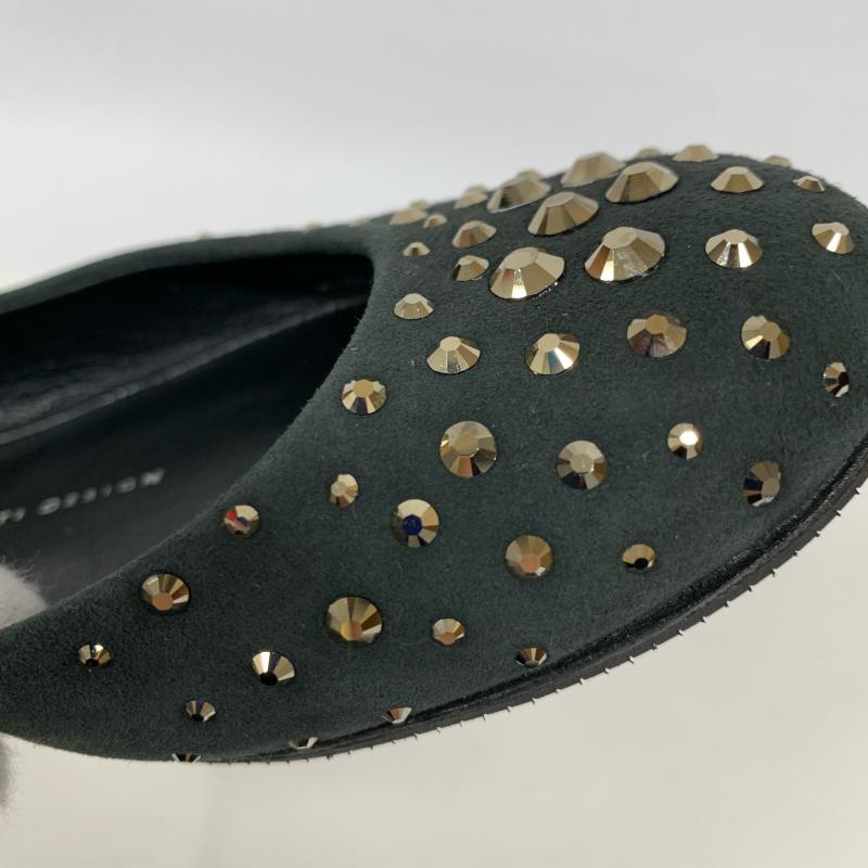 ジュゼッペザノッティデザイン GIUSEPPE ZANOTTI DESIGN パンプス パンプス フラットシューズ ラインストーン スエード 無地 X 黒 / ブラック / レディース USED 古着 中古 10013943