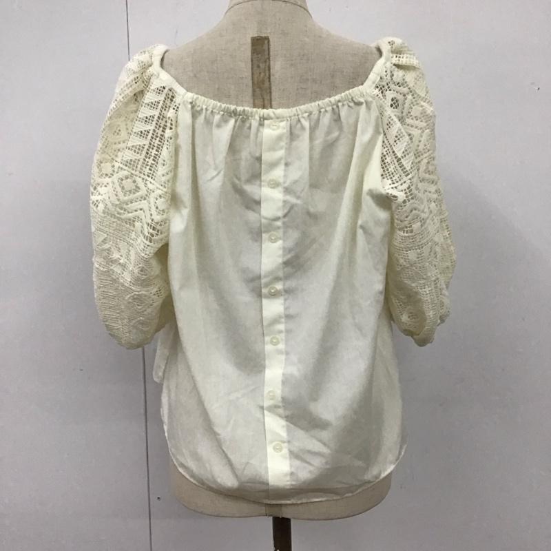 アリシアページボーイ alicia PAGEBOY カットソー 半袖 袖レース FREE レース柄 アイボリー / アイボリー /  レディース USED 古着 中古 10114054