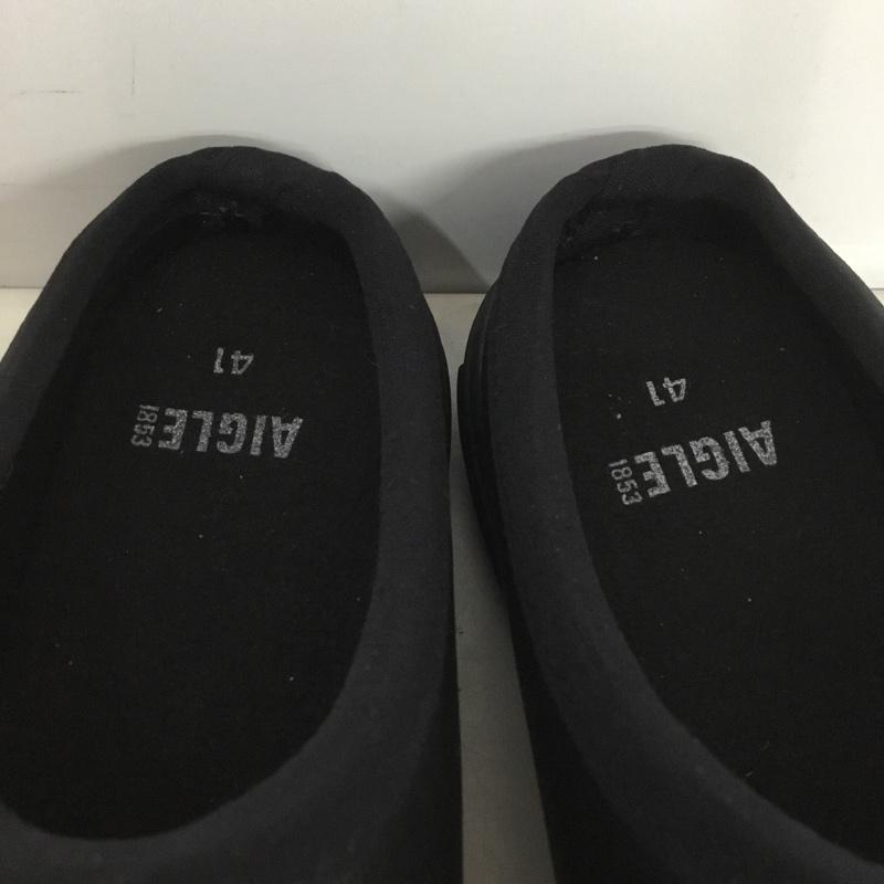 エーグル AIGLE カジュアルシューズ カジュアルシューズ ラバークロッグ ZZHNA86 レインシューズ 41 ロゴ、文字 黒 / ブラック / メンズ USED 古着 中古 10142723