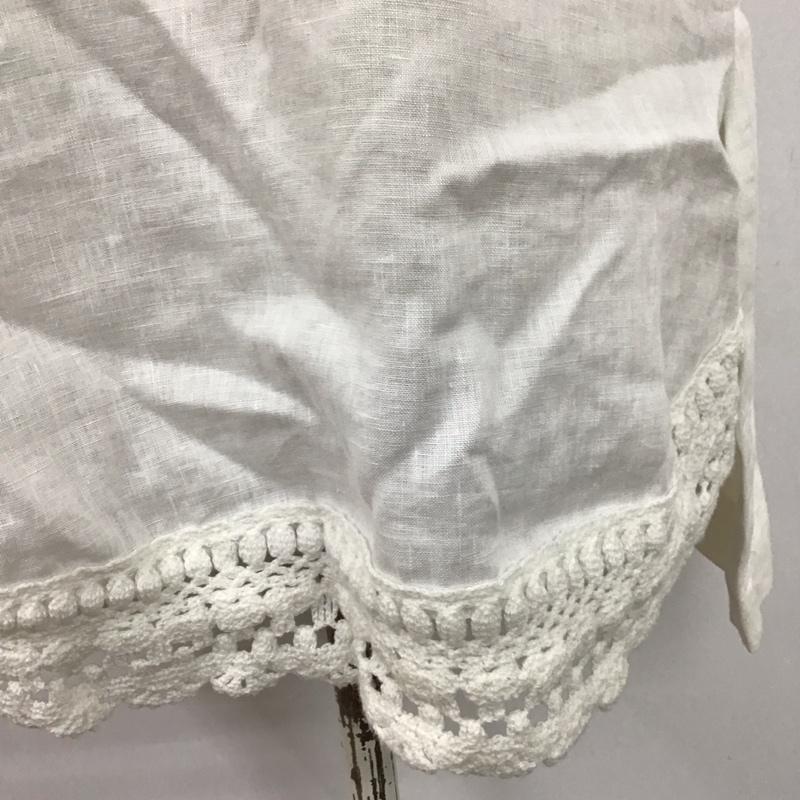 ザラ ZARA カットソー 長袖 4222 040 251 リネンブラウス プルオーバー S 刺繍 白 / ホワイト / レディース USED 古着 中古 10123085