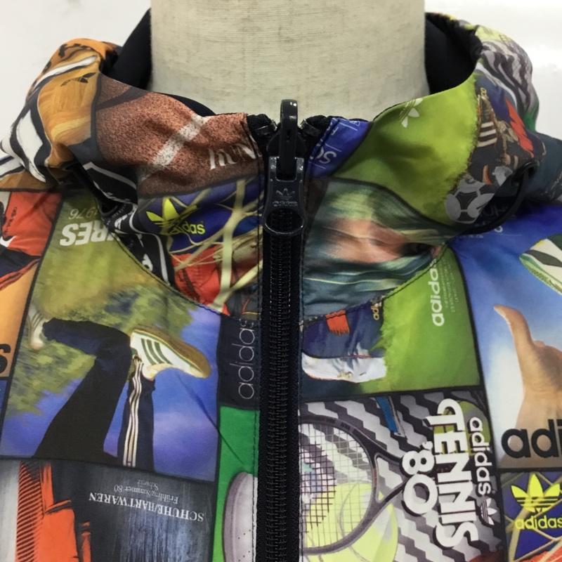 アディダス adidas パーカー 長袖 長袖パーカー フード付きパーカー スポーツウェア ジップアップ プリント マルチカラー / マルチカラー / メンズ USED 古着 中古 10120789
