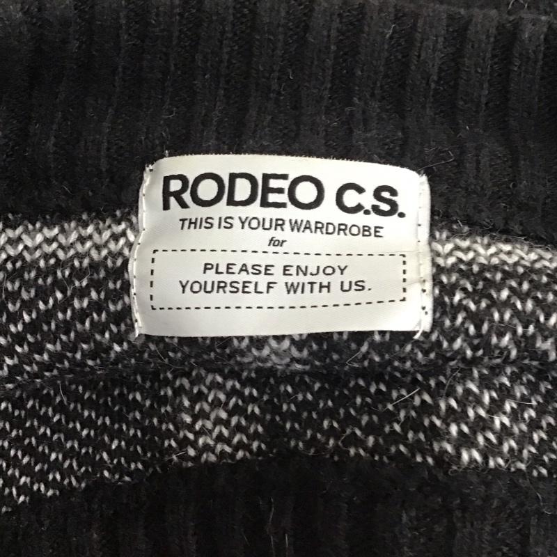 ロデオクラウンズ Rodeo Crowns ニット、セーター 長袖 0506an70-1050 長袖ニット クルーネックカットソー セーター M プリント 白 / ホワイト / X 黒 / ブラック / レディース USED 古着 中古 10117870