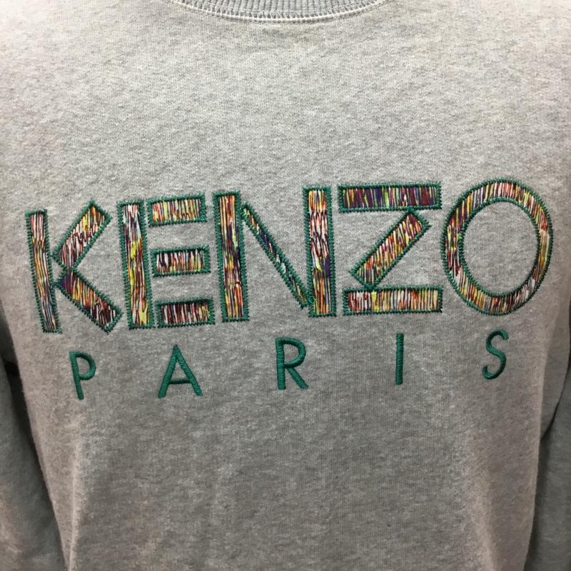 ケンゾー KENZO トレーナー 長袖 長袖トレーナー スウェット クルーネック リブスウェットカットソー M ロゴ、文字 水色 / ライトブルー /  メンズ USED 古着 中古 10116587