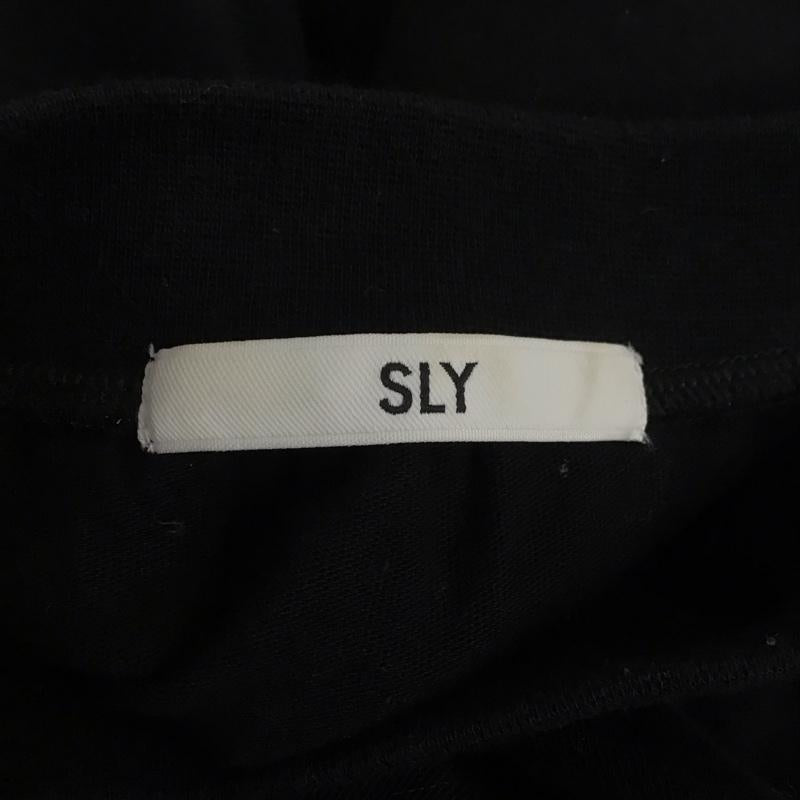 スライ SLY カットソー 半袖 030ESA80-5590 NECK W OPEN OVERSIZE TSH FREE 無地 黒 / ブラック /  レディース USED 古着 中古 10109699