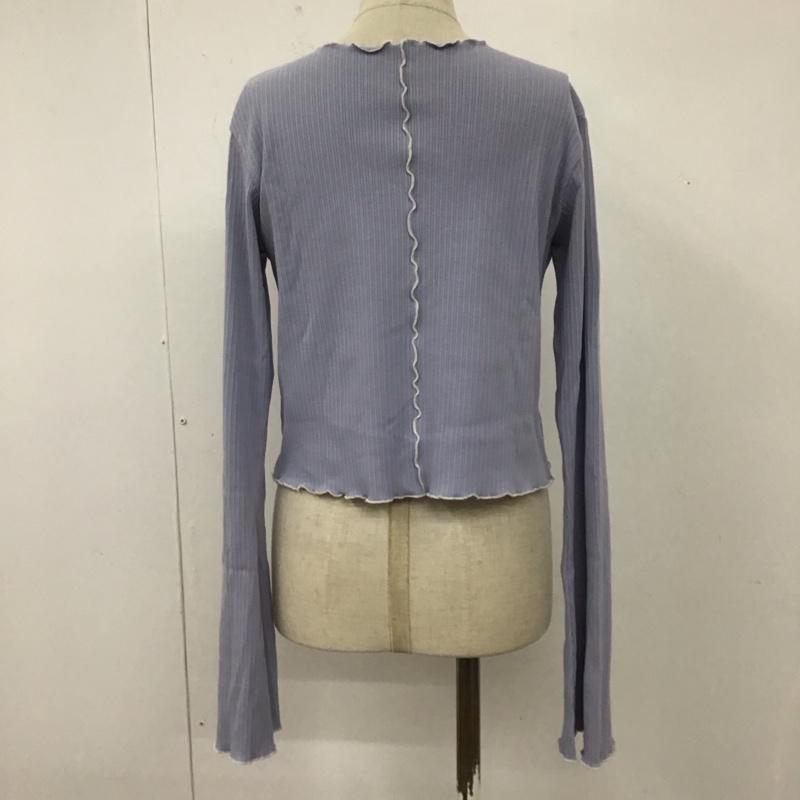 ダブルクローゼット w closet カットソー 長袖 356003 刺繍入りフレアスリーブプルオーバー ロゴ、文字 紫 / パープル /  レディース USED 古着 中古 10108371