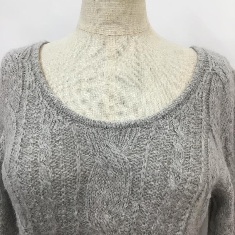 ルスーク LESOUK ニット、セーター 長袖 38 無地 灰 / グレー / レディース USED 古着 中古 10043225
