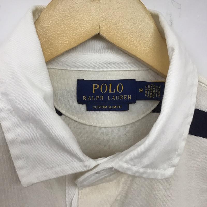 ポロラルフローレン POLO RALPH LAUREN カットソー 長袖 長袖カットソー 長袖ポロシャツ カラーシャツ M ボーダー柄 白 / ホワイト / X 紺 / ネイビー / メンズ USED 古着 中古 10138924