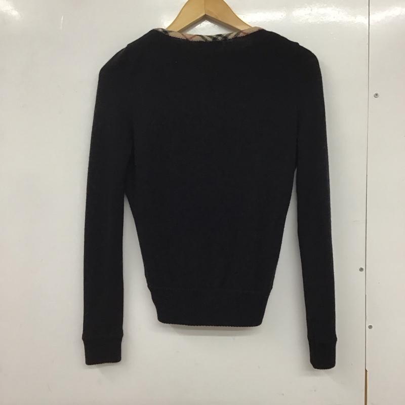 バーバリーブルーレーベル BURBERRY BLUE LABEL アンサンブルニット 長袖 ノースリーブ タンクトップ 38 無地 黒 / ブラック / レディース USED 古着 中古 10132181