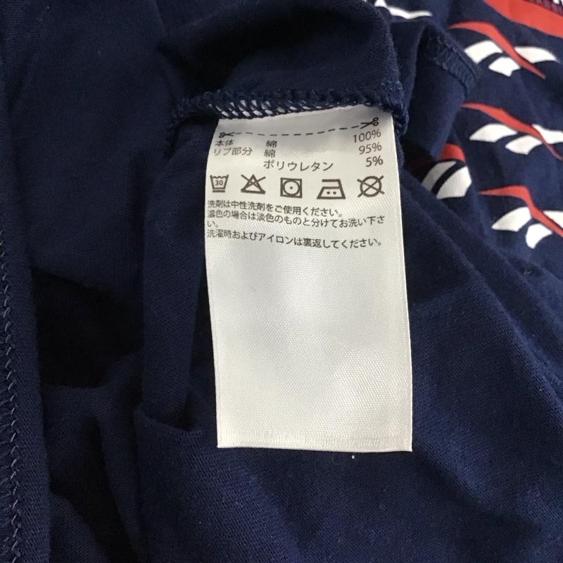 リーボック Reebok カットソー 長袖 長袖カットソー プリントカットソー クルーネック ロゴ、文字 紺 / ネイビー / メンズ USED 古着 中古 10135856